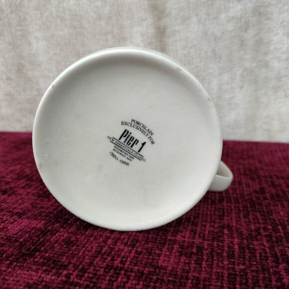 Set of 2 Pier 1 Imports White Porcelain Coffee Mugs New Essential Classic - Picture 5 of 6